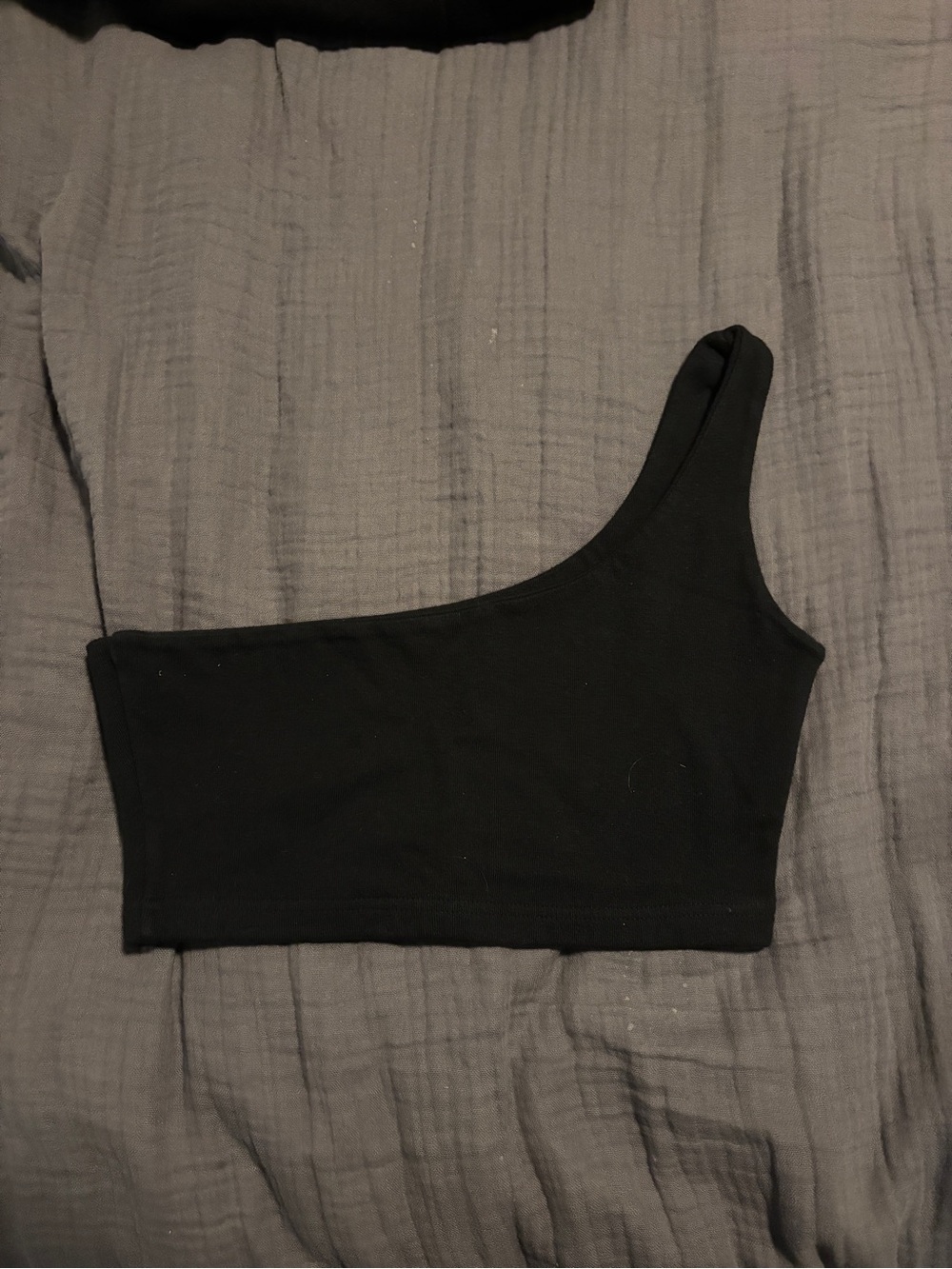 Brandy Melville One-Shoulder Black Tank Top